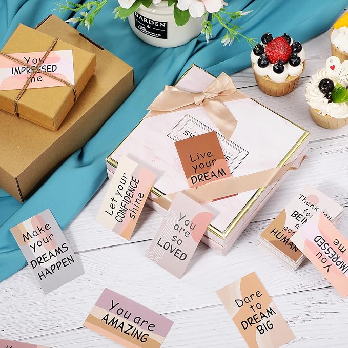 Outus 120 Pcs Motivational Encouragement Quote Cards Inspirational Kindness Appreciation Gratitude Business Cards Encouragement Mini Note Cards, 30 Styles, 3.5 x 2 Inch(Boho Style)