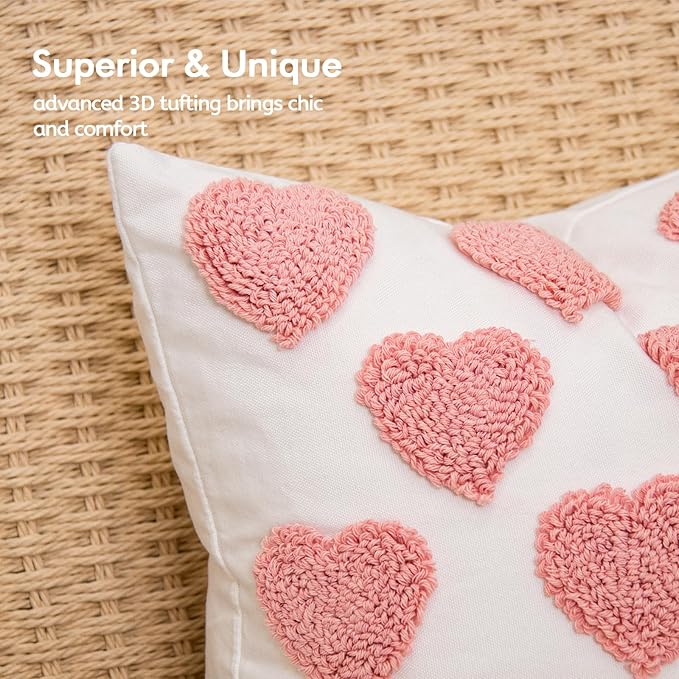 lifein 18x18 Pillow Covers-Throw Pillow Cover,Tufted Boho Jacquard Pillow Covers,Farmhouse Decorative Pillow Cover,Pillow Cases for Gift,Couch,Sofa,Bed,Chair,Living Room,Home Decor(18x18inch)