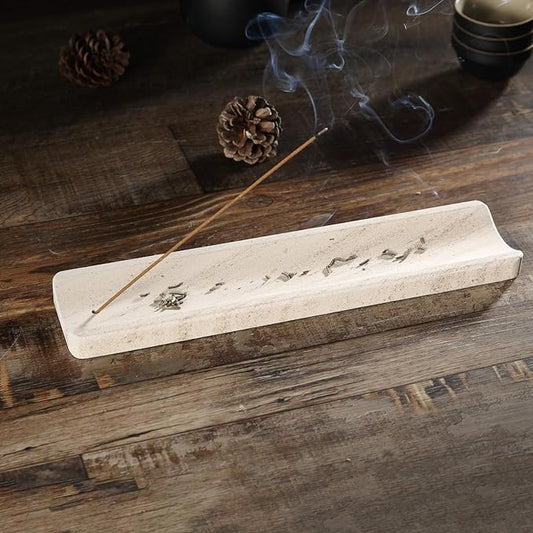 Koville Marble Incense Holder, Incense Holder for Sticks, Incense Sticks Holder Ash Catcher for Meditation Yoga SPA, Natural Stone Incense Burner, Home Table Decor