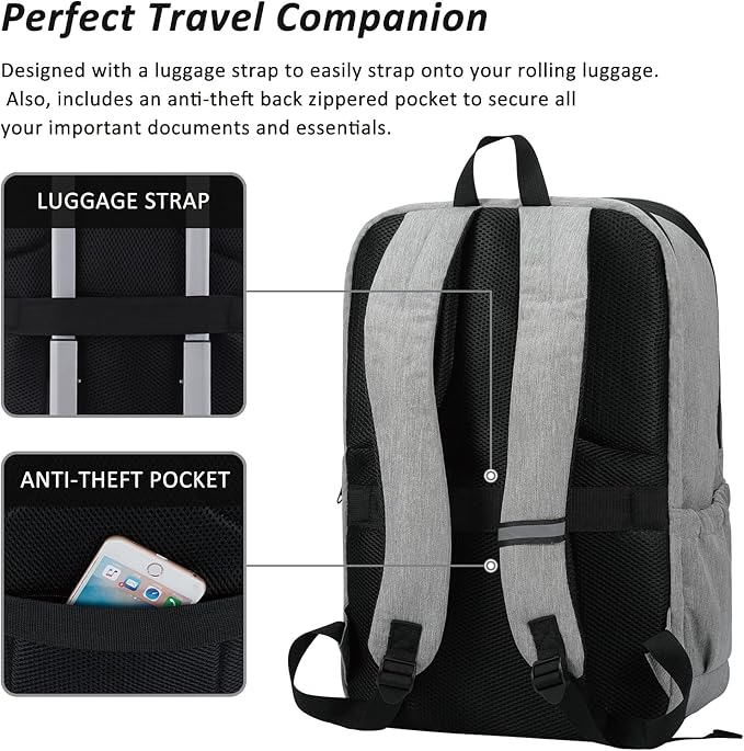 MAXTOP Deep Storage Laptop Backpack with USB Charging Port[Water Resistant] College School Computer Bookbag Fits 17 Inch Laptop