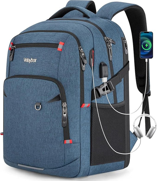 40L Expandable Laptop Backpack, Anti-thief Travel Backpack with USB Charging Port, Airline Approved Business Waterproof Carry on Luggage, Fits 15.6" Laptop for Men Women