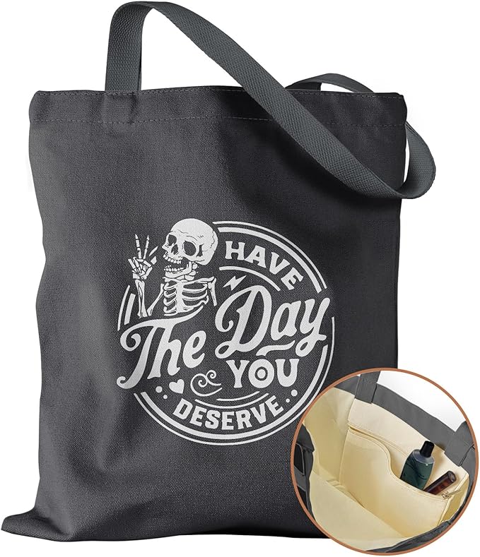 Aesthetic Canvas Tote Bag with Inner Pocket for Women, Cloth Cotton Totes Bag with Pattern for Shopping, Gym