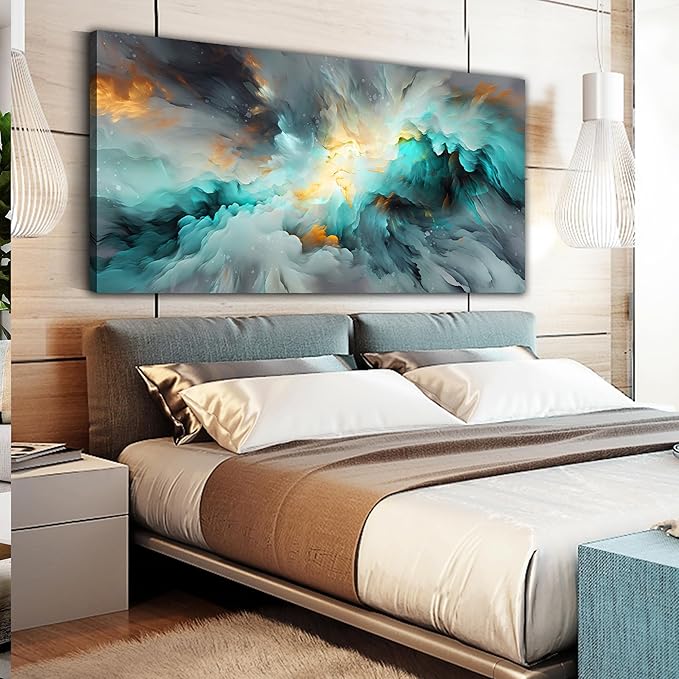 LAOTOART Modern Abstract Wall-Art - Office Artwork for Walls - Living Room Paintings for Wall Decor Large Ready to Hang Size 29" x 59"