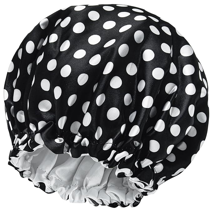 Satin Bonnet Silk Bonnet Hair Bonnet for Sleeping-Slouchy Beanie Hat Satin Sleep Cap for Women's Natural & Curly Hair(Dots)
