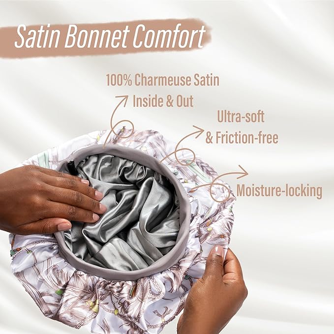 Satin Bonnet Adjustable Sleeping Silk Bonnet Black Women Men Double Layer Satin Silk Sleep Cap Hair Wrap Large Curly Hair