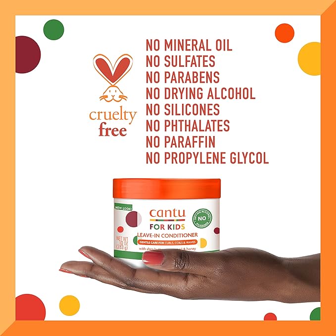 Cantu Care for Kids Leave-In Conditioner with Shea Butter, 10 oz (Pack of 3)