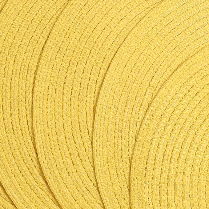 SHACOS Round Braided Placemats Set of 8 Washable Table Mats 15 inch Round Placemat Cotton Polyester Circle Placemat for Dining Table (Yellow, 8)