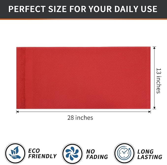 Homaxy 100% Cotton Waffle Weave Kitchen Towels, 13 x 28 Inches Super Absorbent and Machine Washable Dish Towels for Drying Dishes, 4-Packs, Red