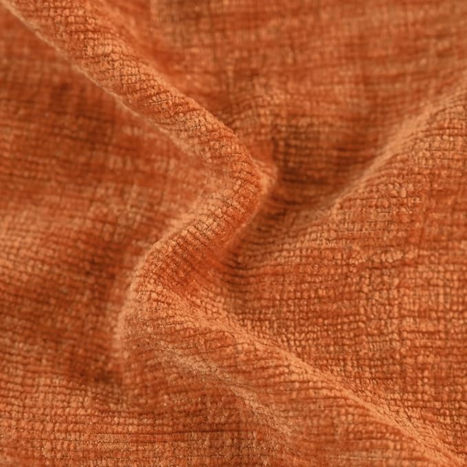 CaliTime Fall Throw Pillow Covers Decorative 20 X 20 Inches Pack of 2 Cozy Chenille Cushion Cases for Couch Sofa Bed Living Room Home Burnt Orange