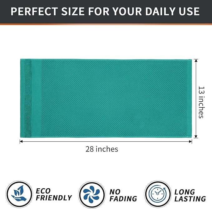 Homaxy 100% Cotton Waffle Weave Kitchen Towels, 13 x 28 Inches Super Absorbent and Machine Washable Dish Towels for Drying Dishes, 4-Packs, Green