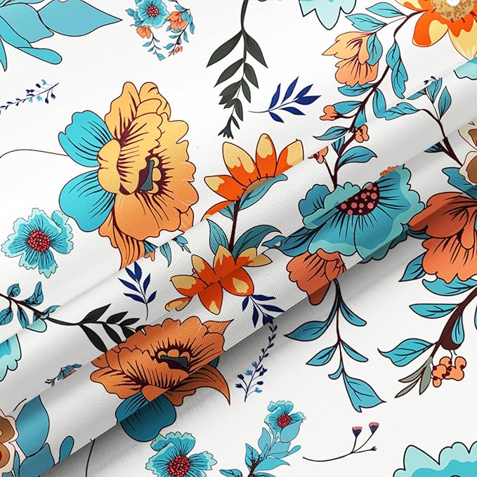 Bohemian Bathroom Curtain Colorful Boho Floral Print Beautiful Bright Polyester Fabric Cloth Shower Curtain for Bathroom Decoration, 72"x72"