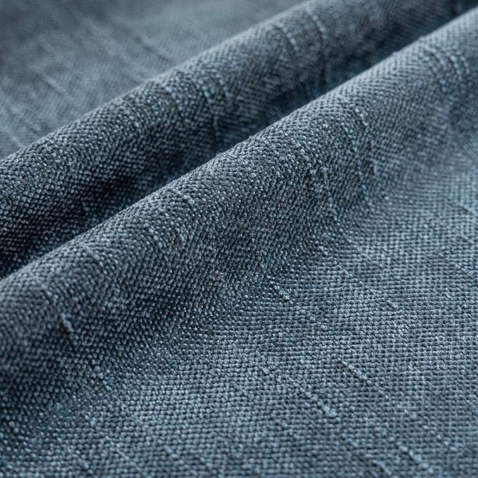 Foindtower Pack of 2 Soft Textured Chenille Throw Decorative Pillow Covers Square Accent Solid Cushion Cover Cozy Neutral Farmhouse Pillow Case for Couch Sofa Bedroom Living Room 18x18 Inch,Blue