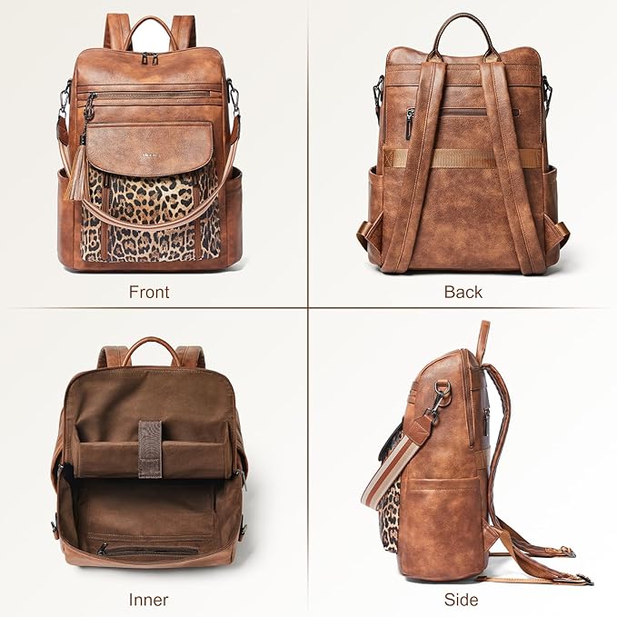 Shrrie Laptop Backpack for Women 15.6 inch,Travel Leather Backpack Purse Nurse Teacher Carry on Backpack Computer Bag,Professional Water-Resistant College Business Work Casual Daypack,Two-tone Maroon