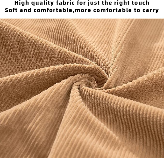 KALIDI Women Corduroy Tote Bag Zipper Casual Tote's Handbag Big Capacity Shoulder Bag with Pockets