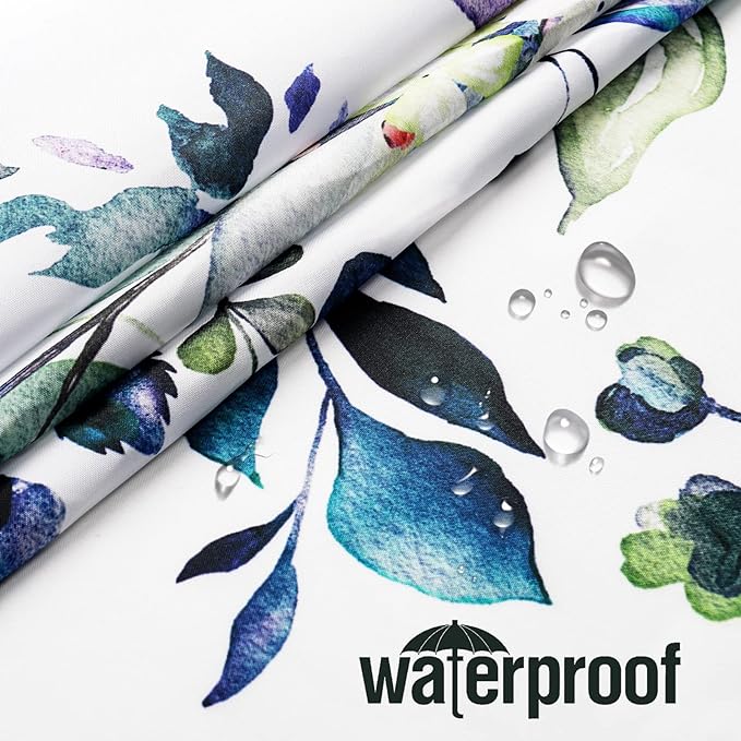 Gibelle Spring Floral Shower Curtain for Bathroom, Watercolor Green Eucalyptus Leaves Plant Shower Curtain Set with Hooks, Washable Polyester Fabric 72x72 Inch