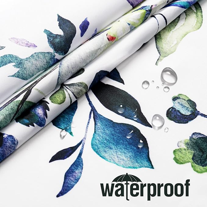 Gibelle Long Shower Curtain 72 x 78, Green Eucalyptus Leaves Shower Curtain, Watercolor Floral Plant Bathroom Curtains Shower Set with Hooks