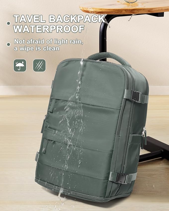 coowoz Travel Backpack Carry On for Women Man Gym Backpack with Laptop Compartment Mochila de Viaje Teacher Personal Item Backpacks Rucksack Airplane Accessories Must Haves Olive Green Small