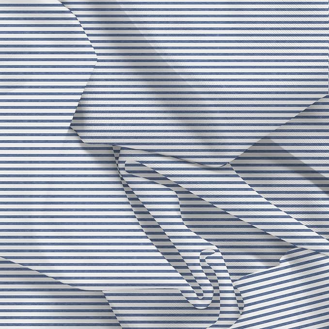 Duvet Cover Full Size Set - Extra Soft Full Size Duvet Cover 80 x 90 with 2 Pillow Shams - Hotel Luxury Easy Care and Fade Free w/Zipper Closures & Ties - Comfy Breathable Bedding Set (Blue Stripes)