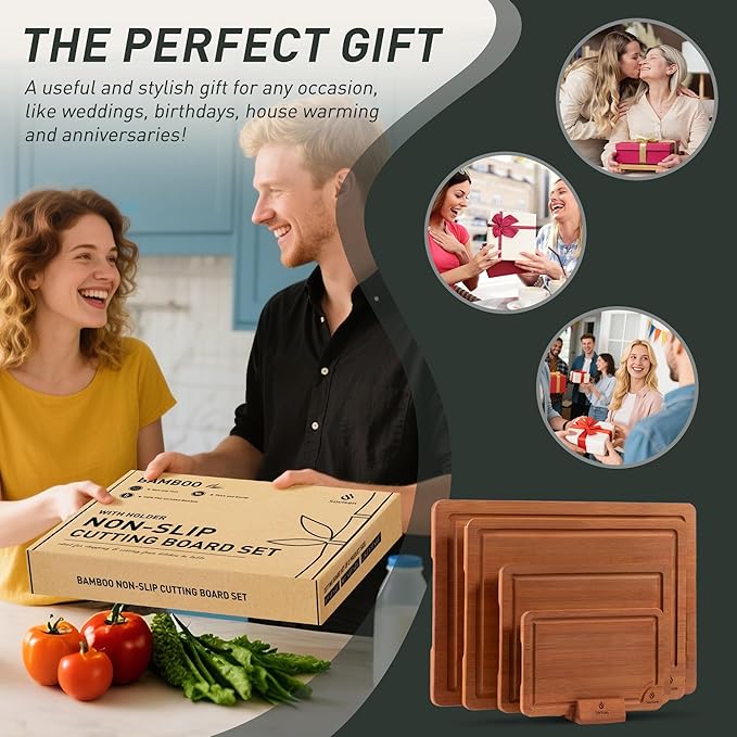 Bamboo Cutting Board Set Non Slip Feet with Holder Over Sink Best Grandpa Grandfather Elder Men Father Day Grandparents Great Papaw Peepaw Pawpaw Granddad Happy Birthday Christmas Unique Cool Gifts
