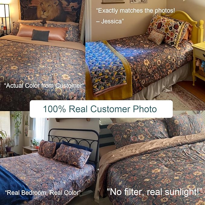 Cupocupa Duvet Cover King Size Set Boho Floral Pattern King Duvet Cover Set for King Size Bed Vintage Soft Bedding Leaf Print Paisley Duvet Cover with Pillowcases