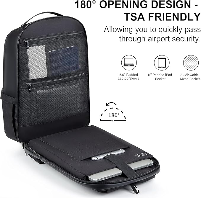 Hanke Carry on Backpack Travel Laptop Backpack for Men & Women, Durable Rucksack Weekender Bag Daypack(Graphite Black)