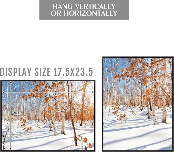 Golden State Art, 18x24 Aluminum Picture Frame, Black Metal Thin Poster Frames for 18 x 24 inch Photo, Acrylic Front, Wall Hook for Horizontal or Vertical Display, 3 Pack