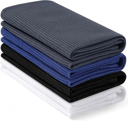 Homaxy 100% Cotton Waffle Weave Kitchen Towels - 4 Pack Soft and Absorbent Dish Towels - 16 x 26 Inches Quick Dry Hand Towels - Multiple Colour