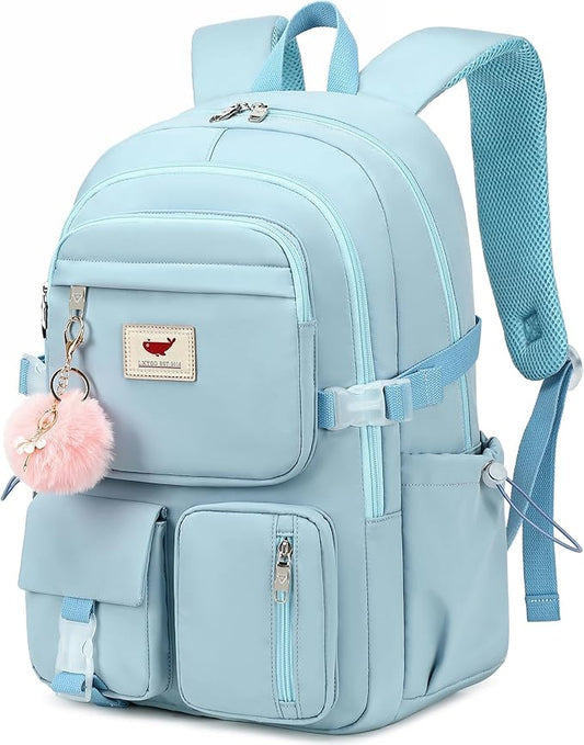 Laptop Backpack 15.6 Inch Kids Elementary Middle High School Bag College Backpacks Anti Theft Travel Back Pack Large Bookbags for Teens Girls Women Students (Blue)