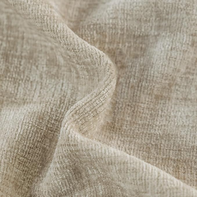 CaliTime Throw Pillow Covers Decorative 24 X 24 Inches Pack of 2 Cozy Chenille Cushion Case for Couch Sofa Bed Living Room Home Light Taupe