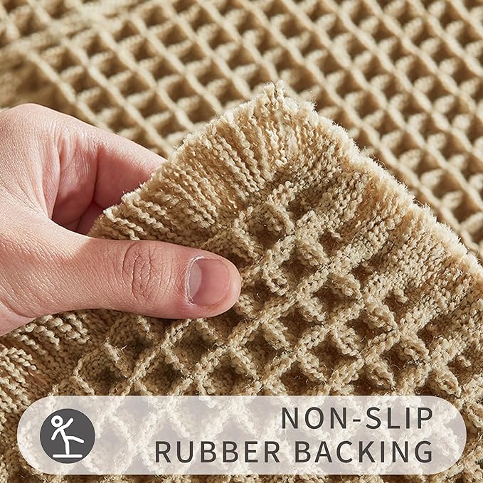 Bath Rugs Mat,Upgraded Waffle Bath mat,Super Absorbent Non Slip Bath Rugs,Machine Washable Rugs for Shower Room, Rubber Backed Bath Mats, Ultra Soft,Brown,18" x 30"