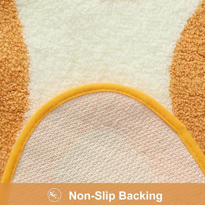HAOCOO Bath Mats for Bathroom, 20x31 inch Fluffy Microfiber Shower Rug, Non Slip Aesthetic Washable Orange Bathroom Rugs Absorbent Carpet for Bathroom Floor Tub Shower