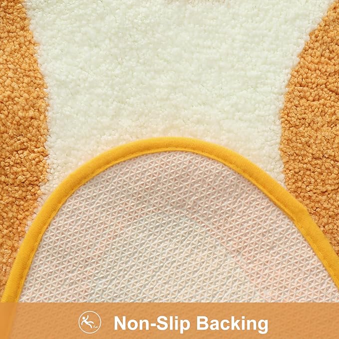 HAOCOO Irregular Shape Bathroom Runner Rug, 18x47 inch Soft Non Slip Orange Gradient Large Bathroom Rugs,Luxury Microfiber Washable Runner Rugs for Bedroom Bathtub Sink Shower