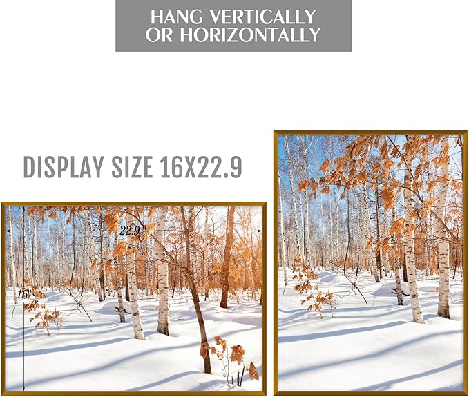 Golden State Art, A2 Aluminum Picture Frame, Bronze Metal Thin Poster Frames for 16.5x23.4 inch Photo, Acrylic Front, Wall Hook for Horizontal or Vertical Display, 3 Pack