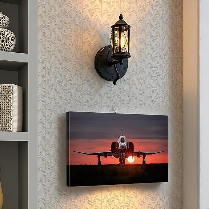 F-4 Phantom Wall Art Canvas with Inner Wooden Frame - Airplane Decor, Aviation & Military Posters for Home & Office decor - Lightweight & Easy to Hang 12x18Inches