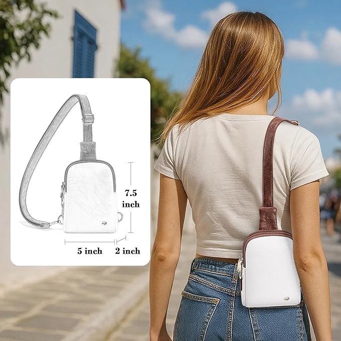 INICAT Travel Small Sling Bag Leather Crossbody Bags for Women Fanny Packs Cross Body Bag for Woman Cross Body Purses