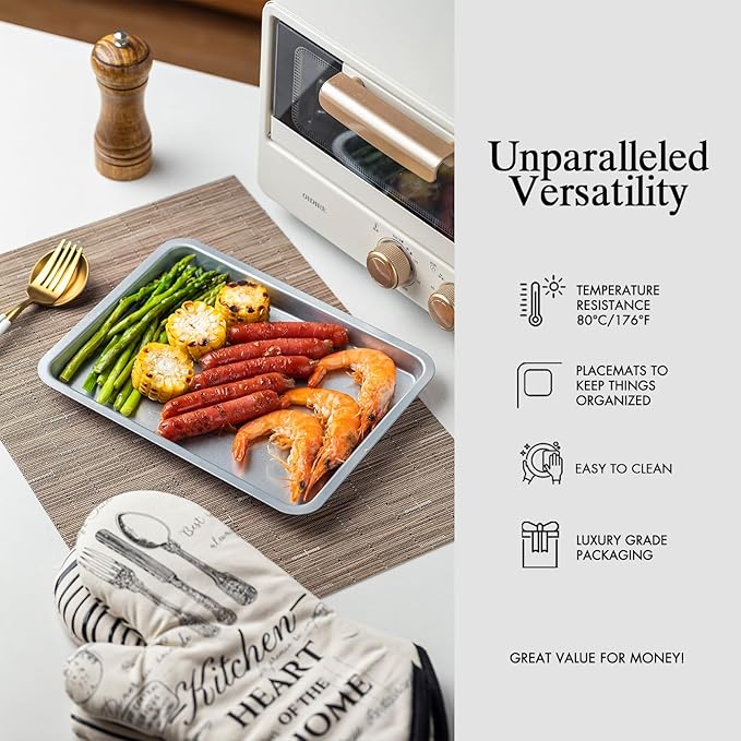 Placemats Set of 8 - Easy Clean Woven Vinyl Placemats for Dining Table, Indoor/Outdoor Place Mats, Washable PVC Table Mats （Light Brown）