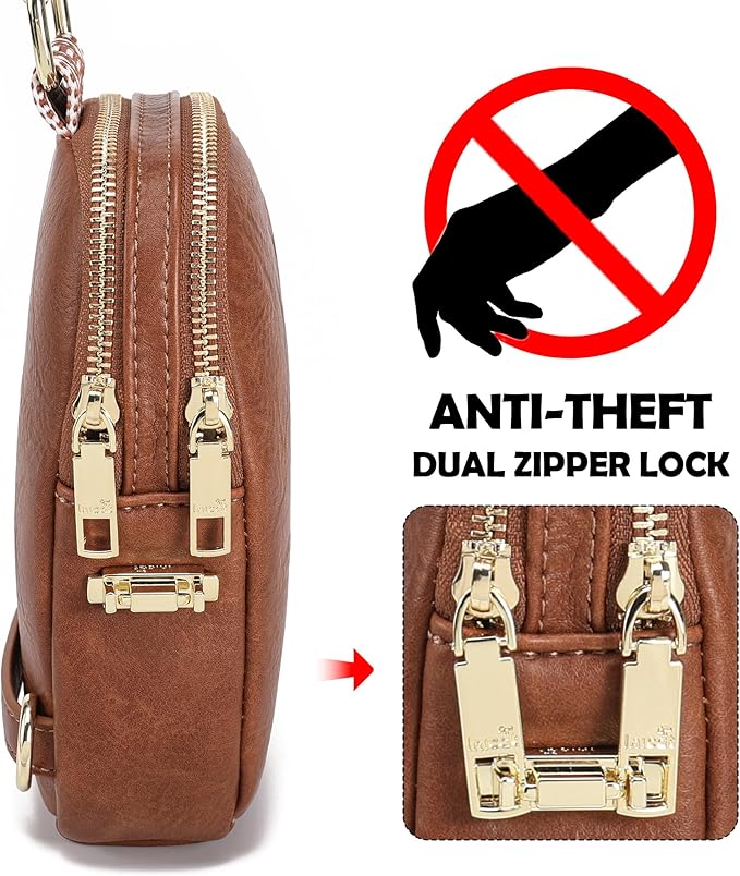 INICAT Travel Small Sling Bag Leather Crossbody Bags for Women Fanny Packs Cross Body Bag for Woman Cross Body Purses