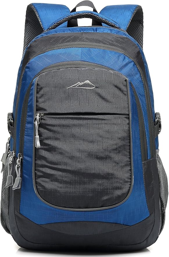 ProEtrade Backpack Bookbag for College Sturdy Travel Business Hiking Fit Laptop Up to 15.6 Inch Multi Compartment Gifts for Men Women Night Light Reflective (Blue)