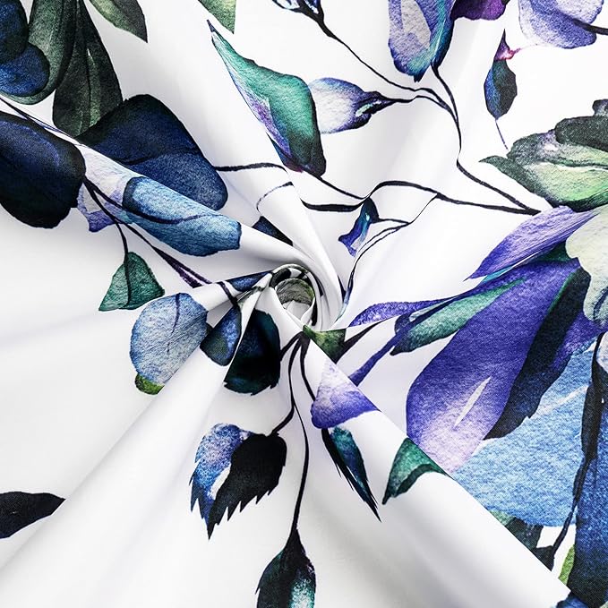 Gibelle Extra Long Shower Curtain 72 x 84, Green Eucalyptus Leaves Shower Curtain, Watercolor Floral Plant Bathroom Curtains Shower Set with Hooks