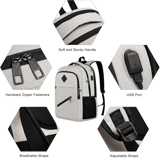 BIKROD Backpack for Girls Women, School Backpack for Teen Boys, Lightweight Casual High School Bookbag, Daily-use Travel Laptop Backpack with USB Charging Port Fits 15.6 Inch Notebook