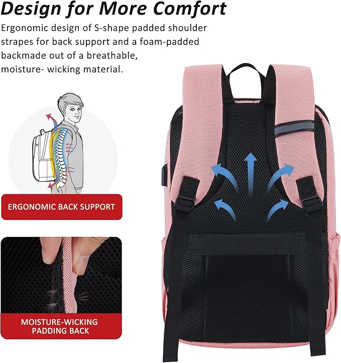 MAXTOP Laptop Backpack Bookbag Backpack with USB Charging Port Anti-Theft[Water Resistant] Work College Business Travel Computer Backpack for Men Women Fits up to 17" Notebook