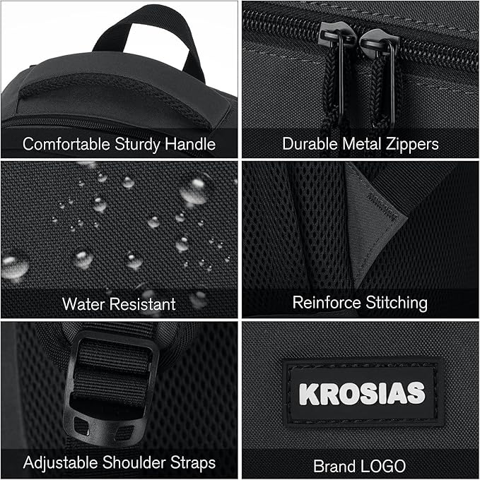 Black Backpack for Men and Women, School Backpack Teens Boys and Girls 17.3 Inch Laptop Bookbag with USB Charger for High School College Work Travel Business