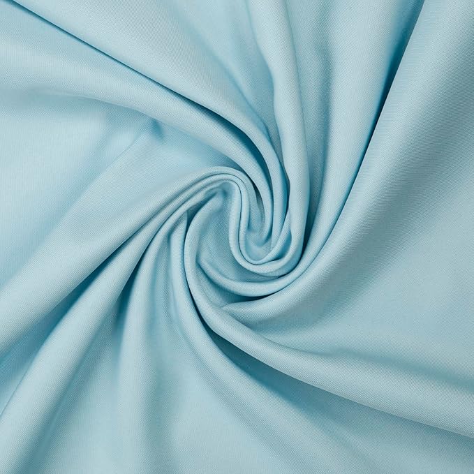 Gee Di Moda Rectangle Tablecloth - 90 x 132 Inch Baby Blue Table Cloth for 6 Foot Table with Floor-Length Drop - Heavy Duty Washable Fabric - 6 Ft Buffet Table, Holiday Party, Wedding & Baby Shower