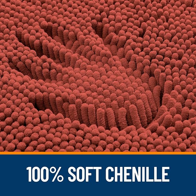 OLANLY Bathroom Rugs 36x24, Extra Soft Absorbent Chenille Bath Rugs, Rubber Backing Quick Dry, Machine Washable Bath Mats for Bathroom Floor, Tub and Shower, Home Decor Accessories, Rustic Terracotta