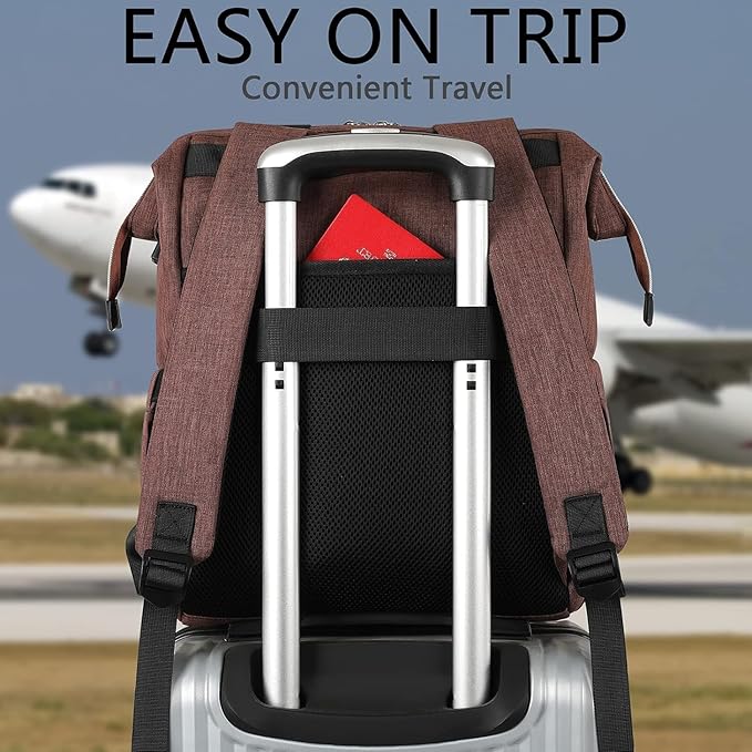 FALANKO Laptop Backpack for Women,Work Doctor Nurse Teacher Travel Backpack for 15.6 Inch Laptop with RFID Anti-theft USB Charging Port Water Resistant College Purse Business Computer Bookbag