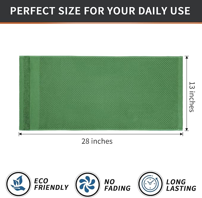 Homaxy 100% Cotton Waffle Weave Kitchen Towels, 13 x 28 Inches Super Absorbent and Machine Washable Dish Towels for Drying Dishes, 4-Packs, Grass Green