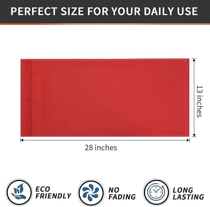 Homaxy 100% Cotton Waffle Weave Kitchen Towels, 13 x 28 Inches Super Absorbent and Machine Washable Dish Towels for Drying Dishes, 6-Packs, Red