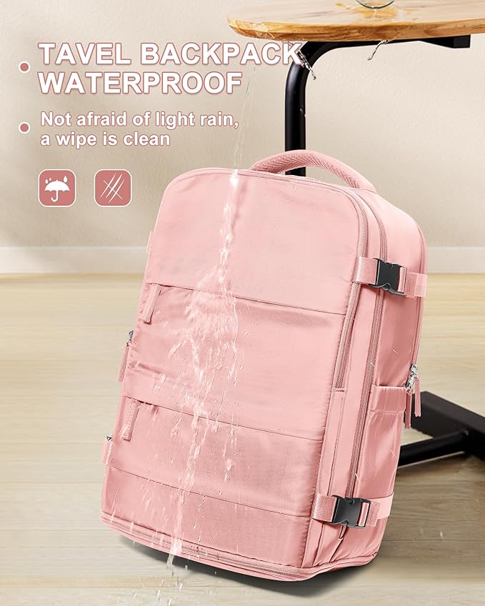 coowoz Travel Backpack Carry On for Women Man Gym Backpacks with Laptop Compartment Mochila de Viaje Teacher Personal Item Backpack Airplane Accessories Must Haves Pink Small