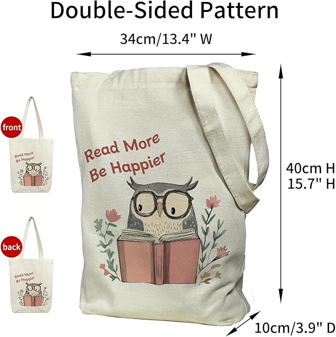 Tote Bag for Women, Reusable Zippered Canvas Bag with Handles Pocket Thick Canvas, for Grocery Shopping Beach Gift