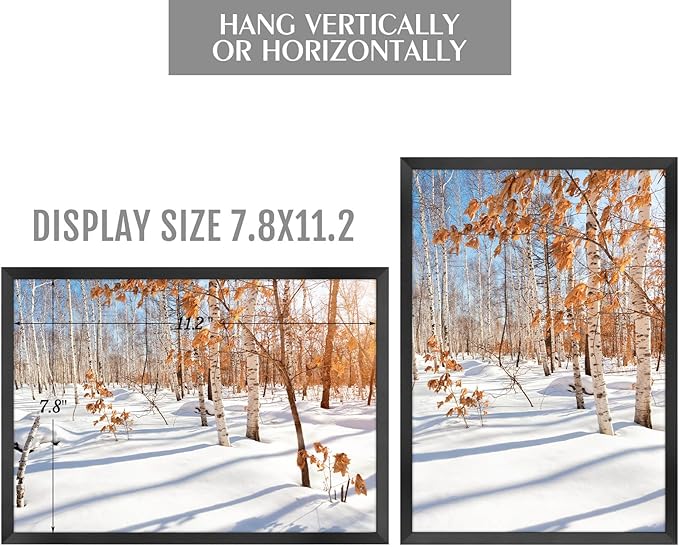 Golden State Art, A4 Aluminum Picture Frame, Black Metal Thin Poster Frames for 8.3x11.7 inch Photo, Acrylic Front, Wall Hook for Horizontal or Vertical Display, 3 Pack